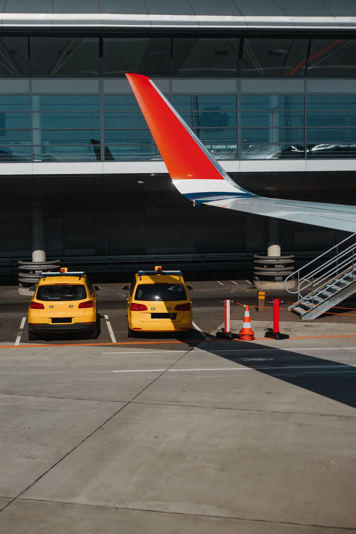 Representative airport taxi transfer area