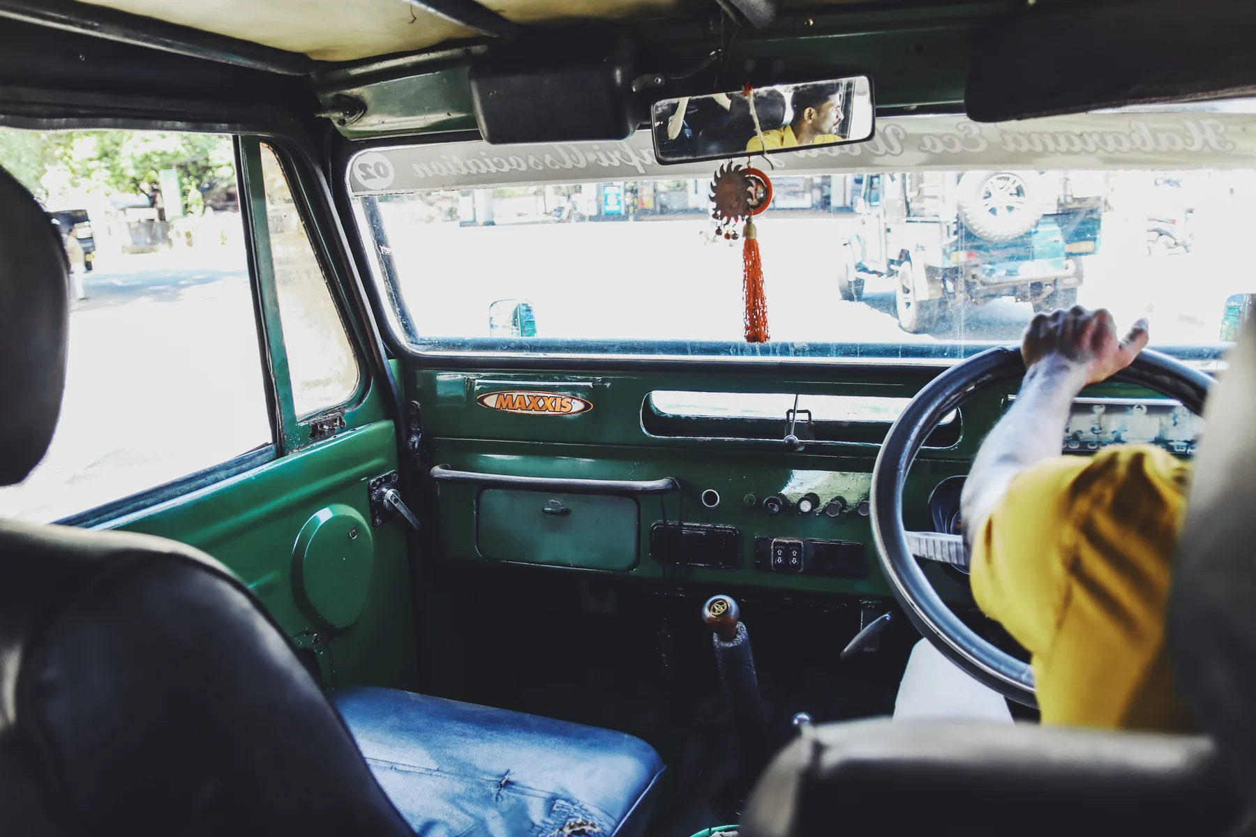 Representative local passenger ride inside a car